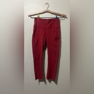 Lululemon Fast and Free Crop II Nulux 19” in Dark Sport Red